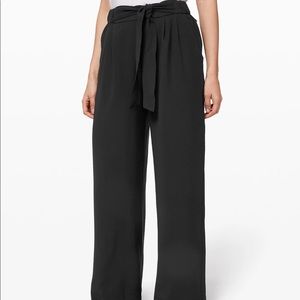 Lululemon Tie Front Paper Bag Wide Leg Dress Pants